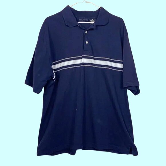 Puritan Blue White Striped Basic Polo - Picture 1 of 11